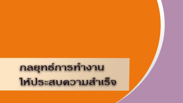 กลยุทธ์การทำงานให้ประสบความสำเร็จ